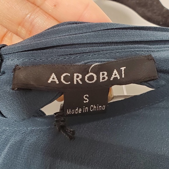 ACROBAT Nori Navy Blue Sleeveless High-Low Long Dress Sz Small S - Picture 4 of 8